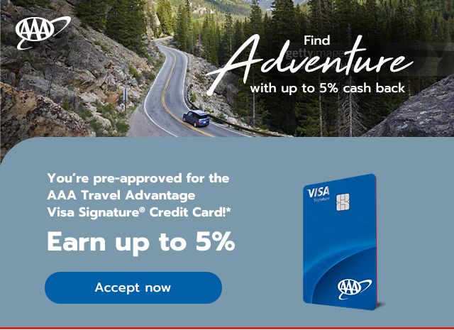 Find adventure with up to 5% cash back. Accept now